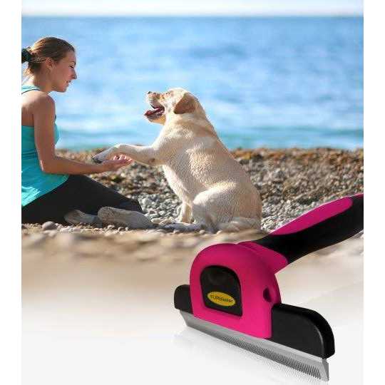 DakPets Pet Grooming Brush Effectively Reduces Shedding by up to 95% Professional Deshedding Tool for Dogs and Cats