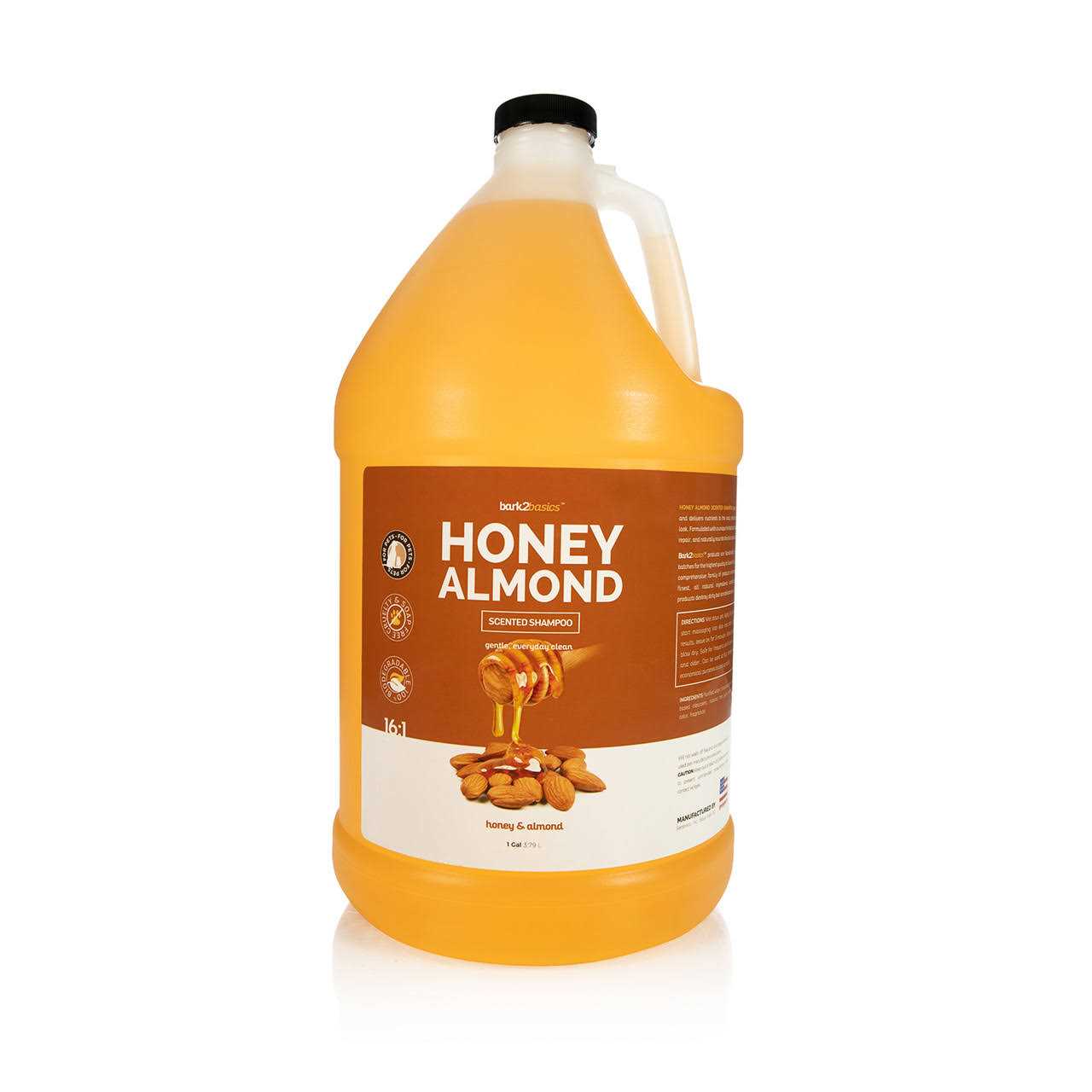 Bark2Basics Bark 2 Basics Honey & Almond Dog Shampoo, 1 Gallon Unique Herbal Blend, Protects and Repairs the Coat