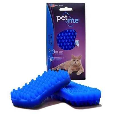 Alternative view of Vetnique Labs Pet + Me Blue Short Hair Cat Multifunctional Grooming Brush
