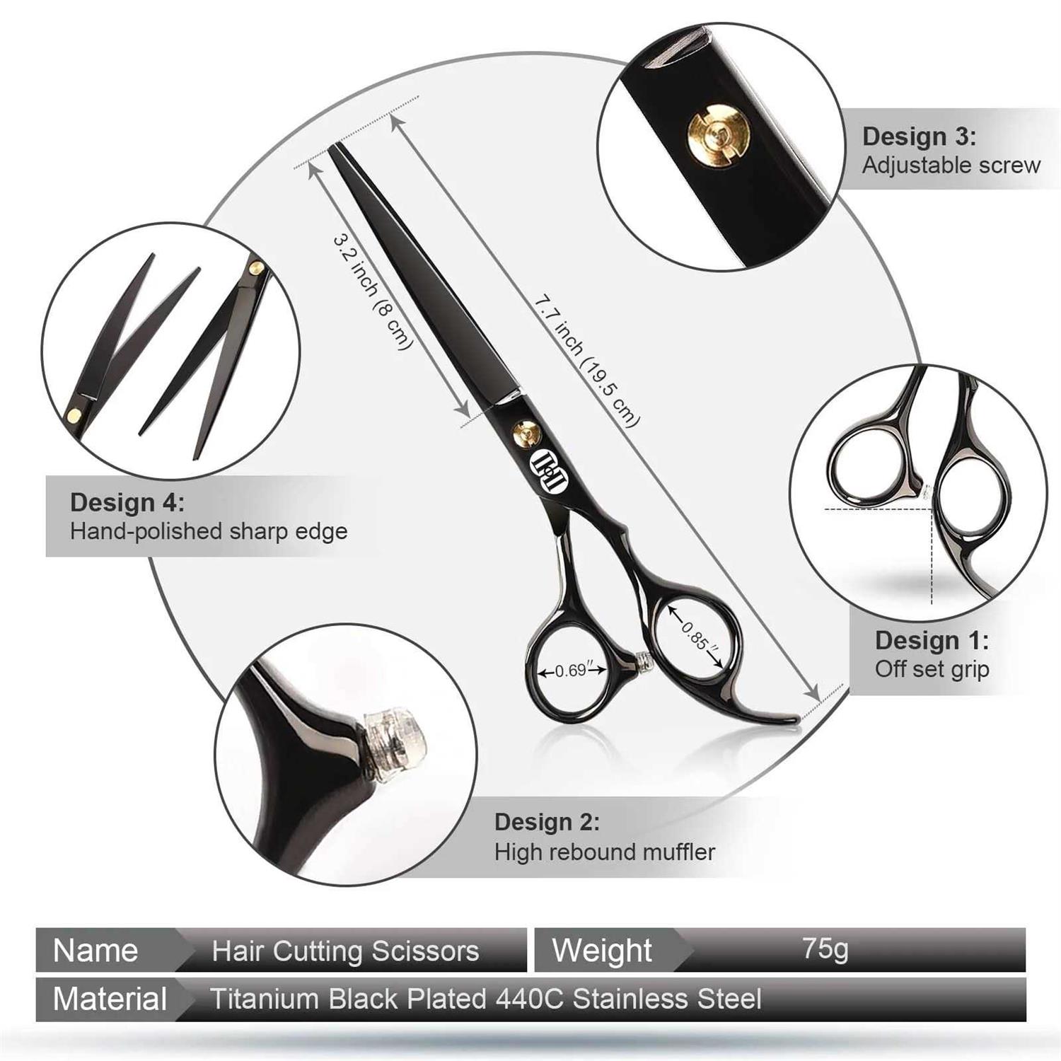 Alternative view of CIICII Dog Grooming Scissors Kit 7 Inch Professional Pet Grooming Scissors Set with Curved Scissors