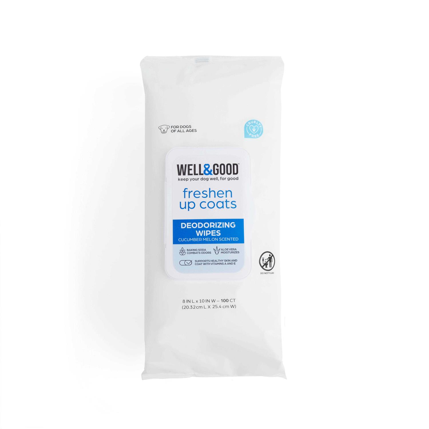 Well & Good Cucumber Melon Deodorizing Dog Wipes