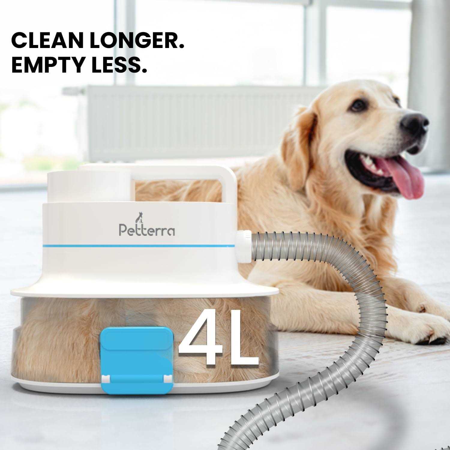 Alternative view of Pet Terra 3-in-1 Grooming Kit Vacuum Suction 99% Dryer & Professional Pet Grooming Clipper. 6 Grooming Tools for Shedding & Drying Pet Hair. 4L Dust