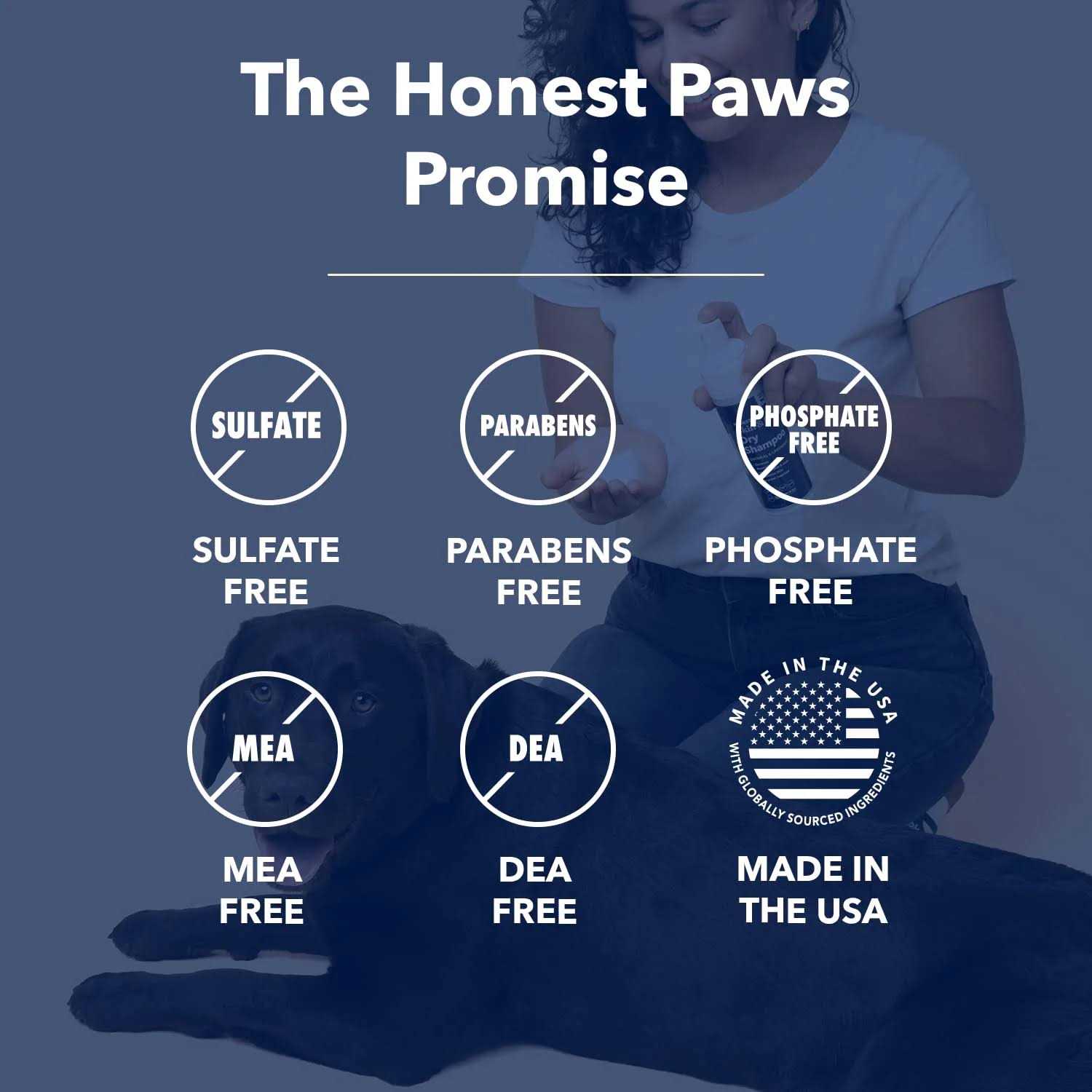 Alternative view of Honest Paws Dog Dry Shampoo Waterless No Rinse Foaming Formula Reducing Itch Cleanse Hydrate Nourish Dry Skin