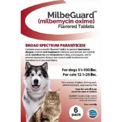 Milbeguard - Generic To Interceptor 6 Pk Extra Large Dogs 51-100 Lbs Or Cats 12.1-25 Lbs