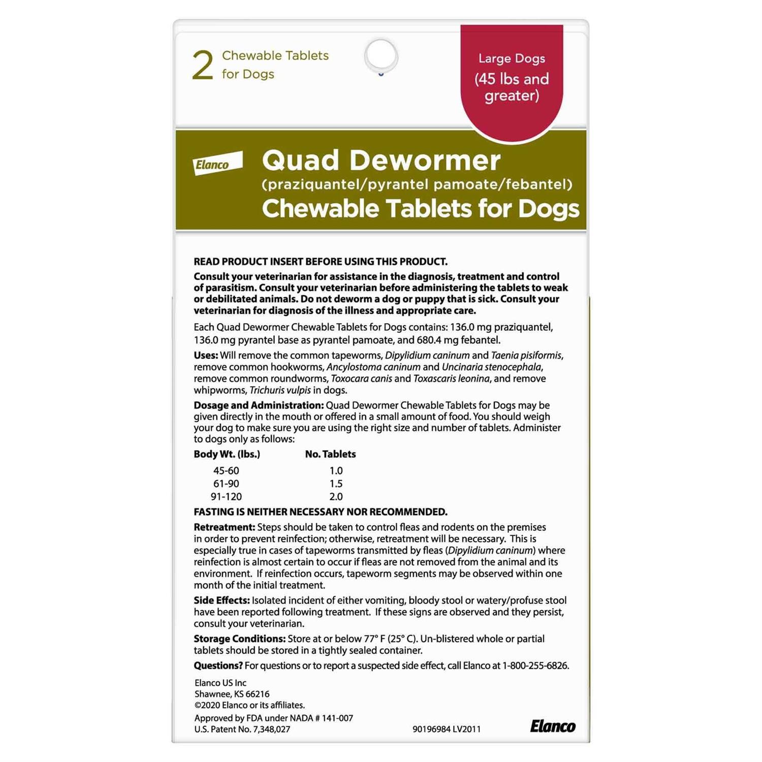 Alternative view of Elanco Quad Dewormer for Large Dogs