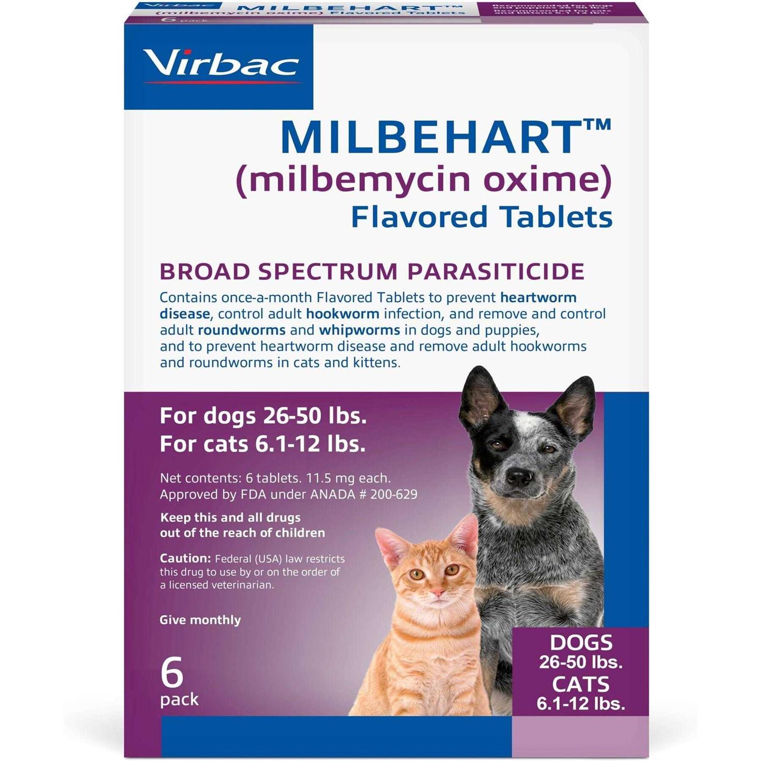 Milbehart Flavored Tablets for Dogs 11-25 lbs