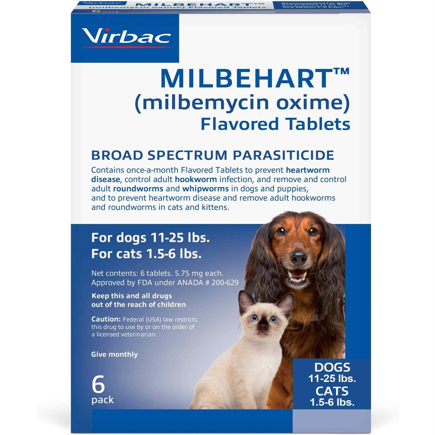 Milbehart Flavored Tablets for Dogs 11-25 lbs