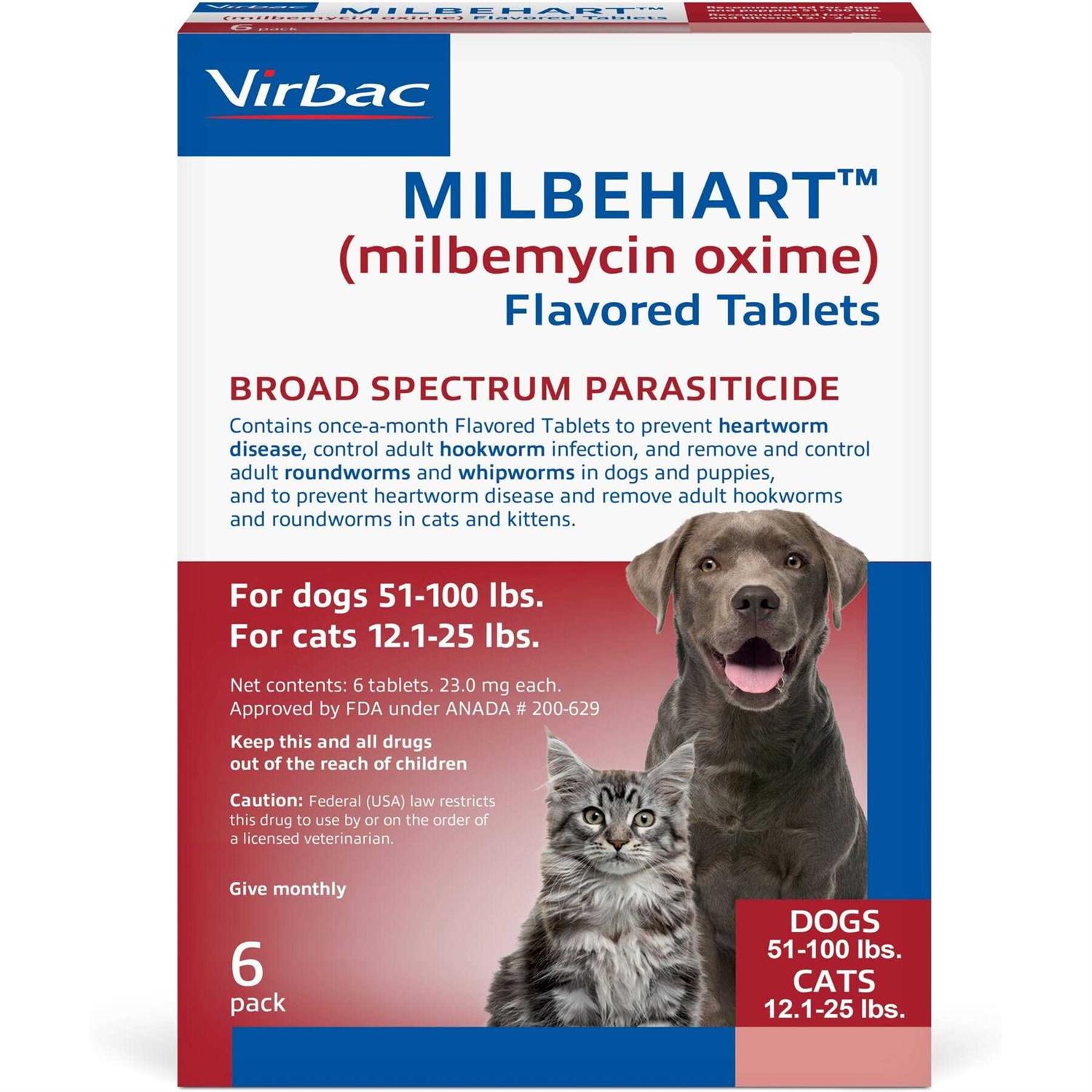 Milbehart Flavored Tablets for Dogs 11-25 lbs
