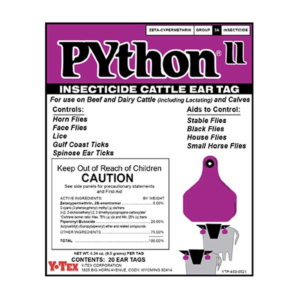 Python II Insecticide Cattle Ear Tags