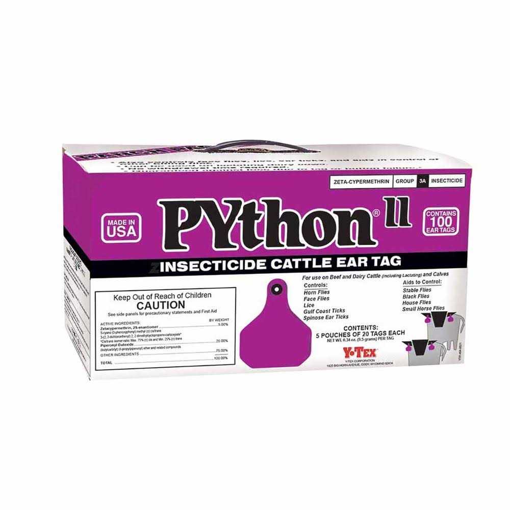 Python II Insecticide Cattle Ear Tags