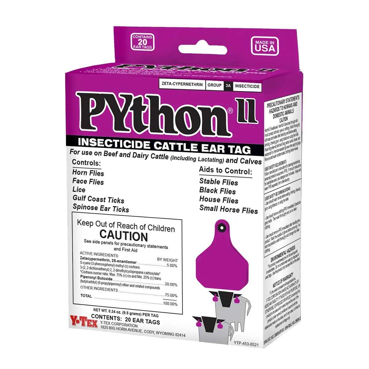 Alternative view of Python II Insecticide Cattle Ear Tags