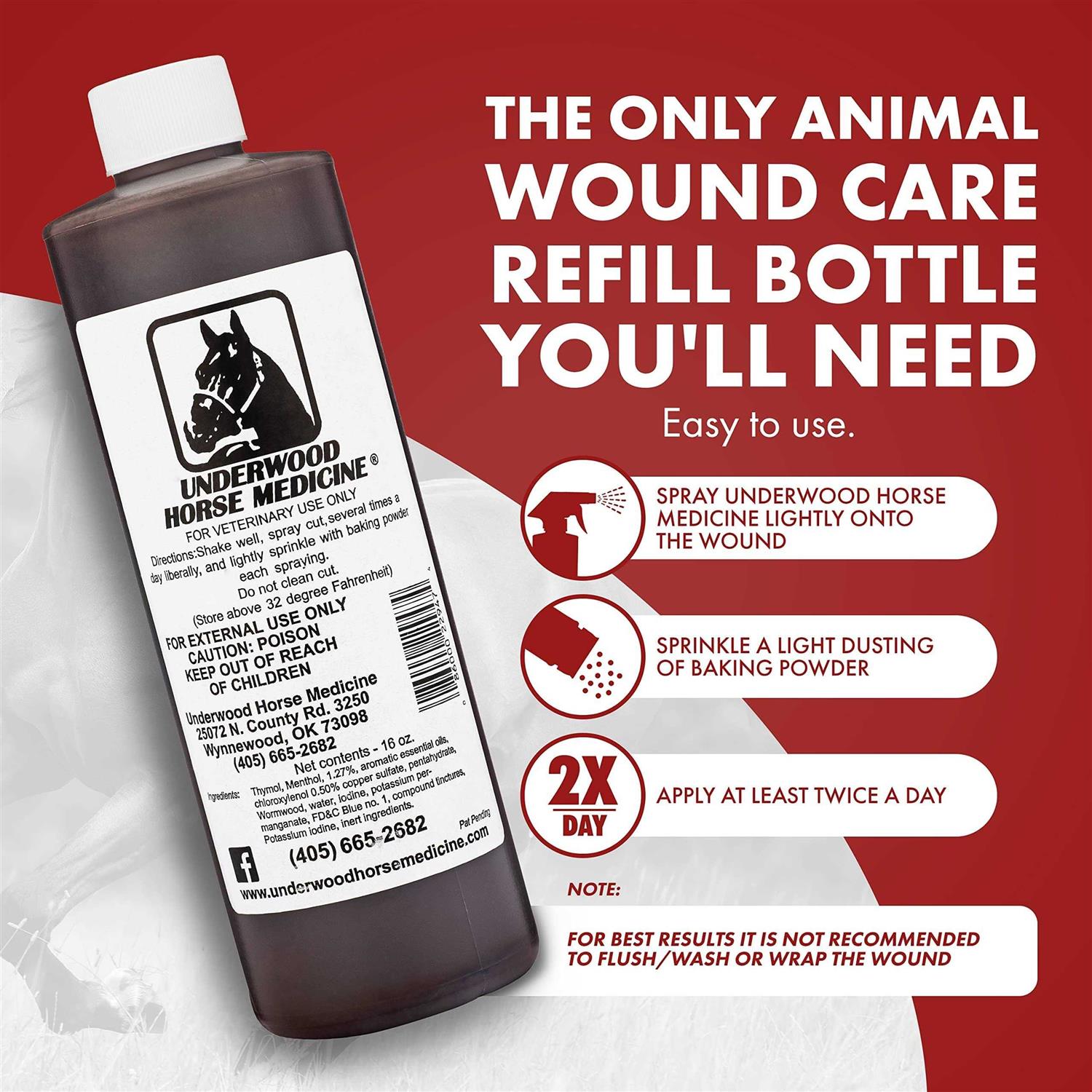 Alternative view of Underwood Horse Medicine Topical 16oz
