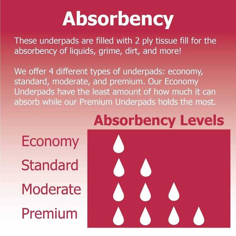 Alternative view of Dealmed Economy Absorbency Disposable Underpads 2-Ply Tissue Fill 17 X 24”