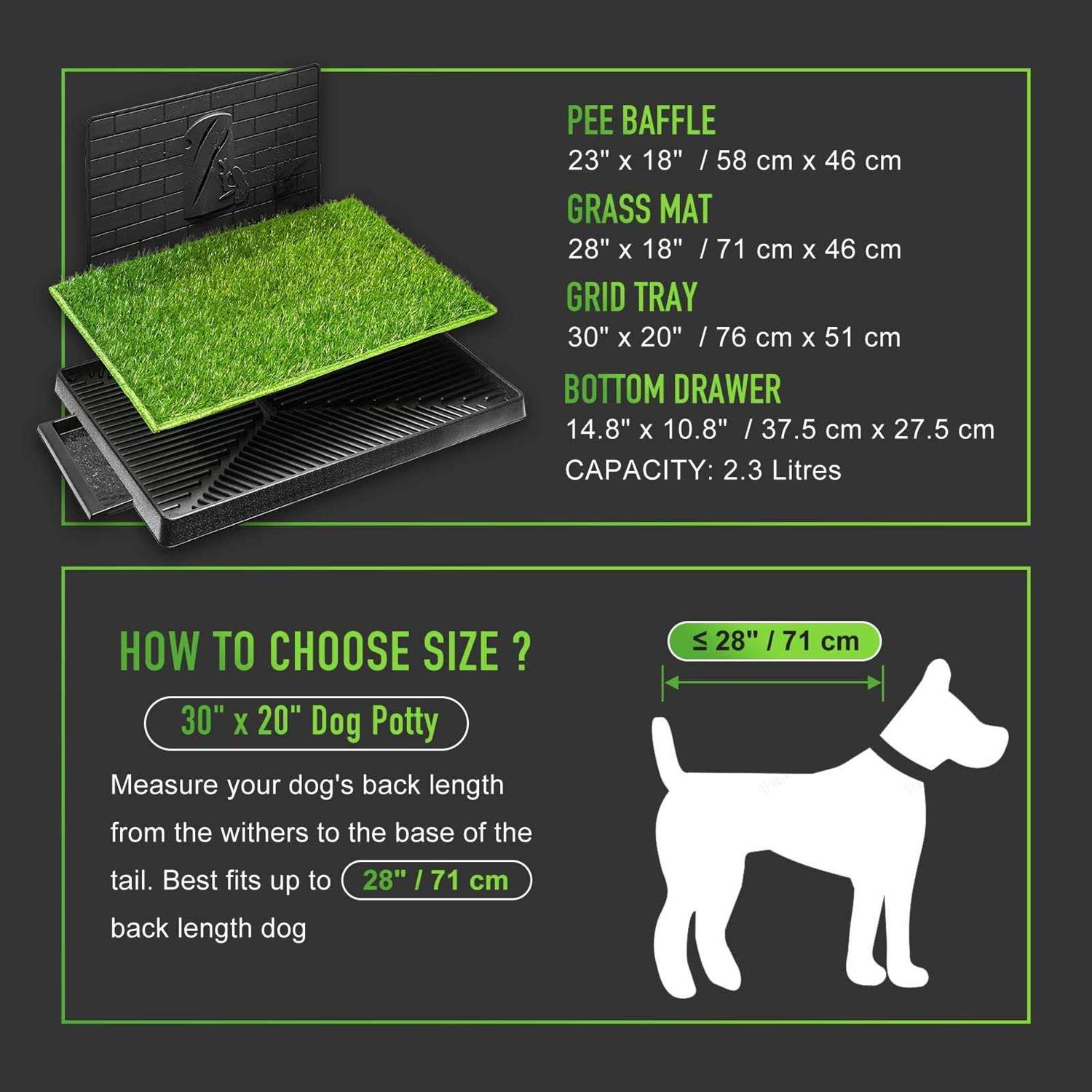 Alternative view of Hompet Dog Potty with Tray Large 30''x20'', Artificial Grass Patch for Indoor and Outdoor Use