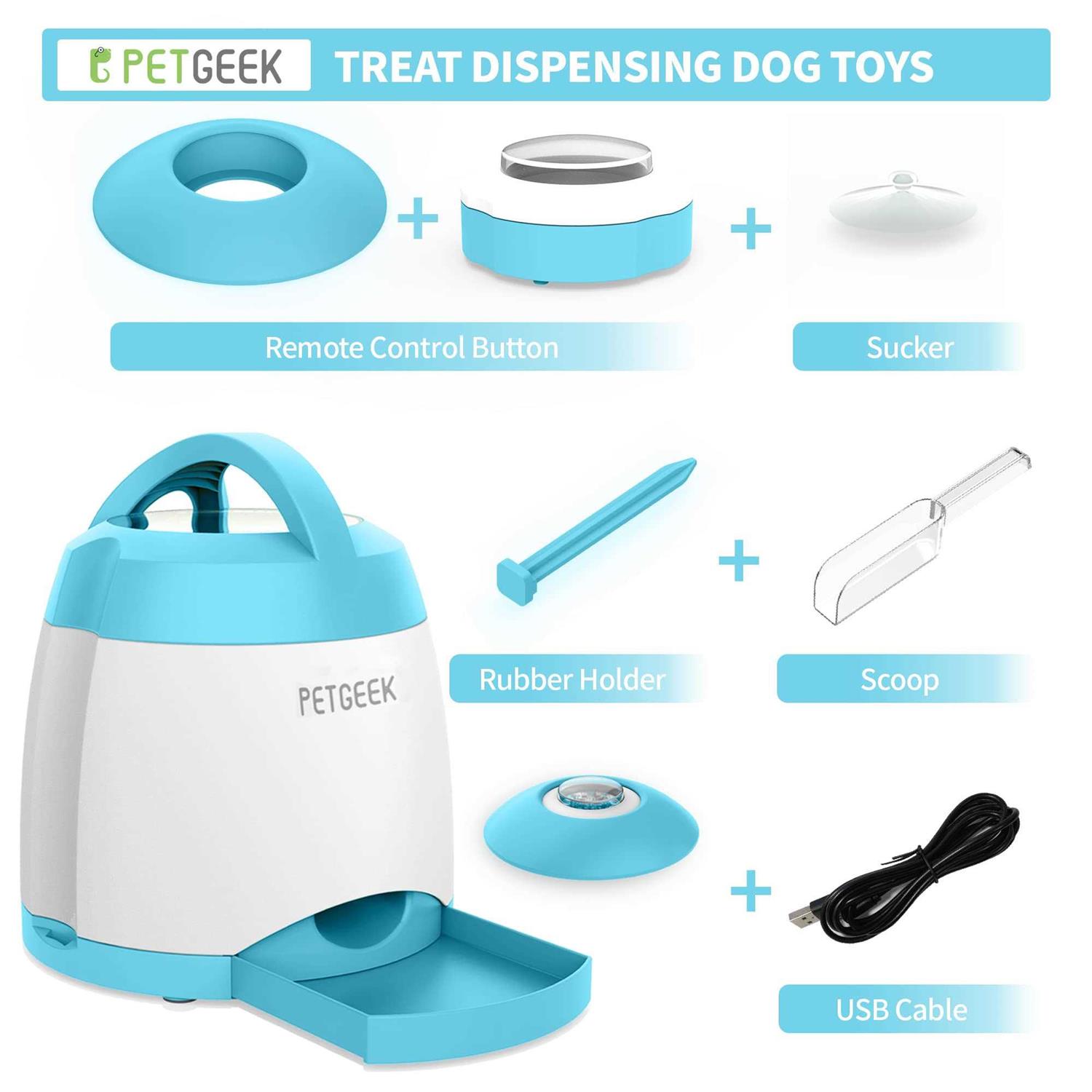 Alternative view of PETgEEK Treat Dispenser Dog Toys, Automatic Pet Feeder with Dual Power Supply and Remote control, Dog Puzzle Toys and Interactive Dog Toys in One