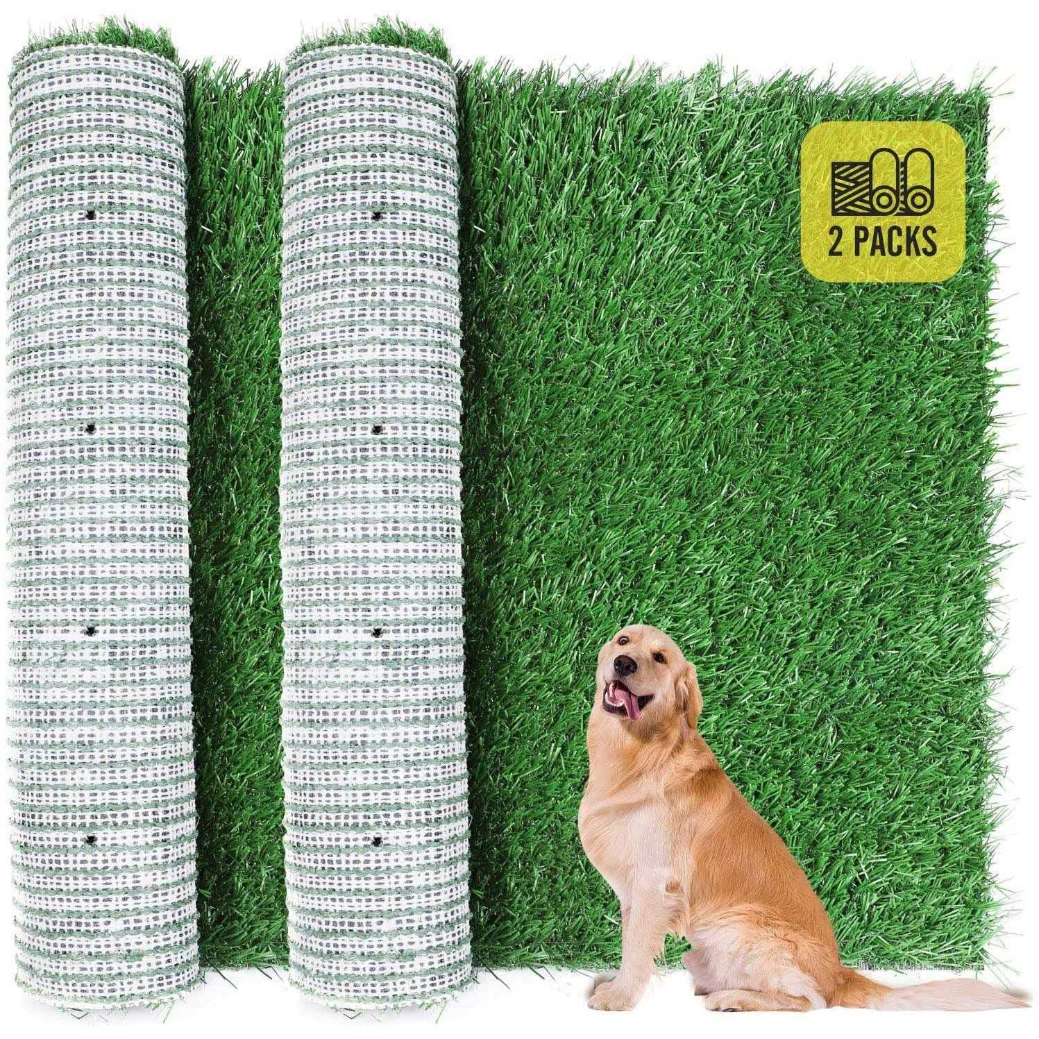 TSIANHUZY Dog Grass Pad 2-Pack Portable Grass Pee Pads for Dogs Washable Professional Dog Grass Mat Training Grass Pee Pad for Indoor Outdoor Porches