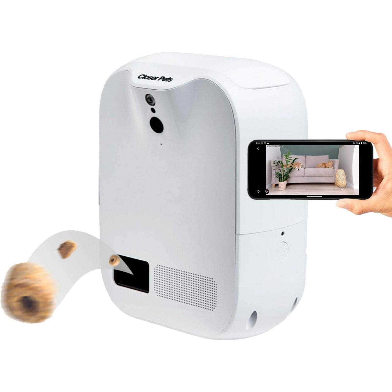 Closer Pets TreatView 1080p Pet Camera and Treat Dispenser with Motion Activation