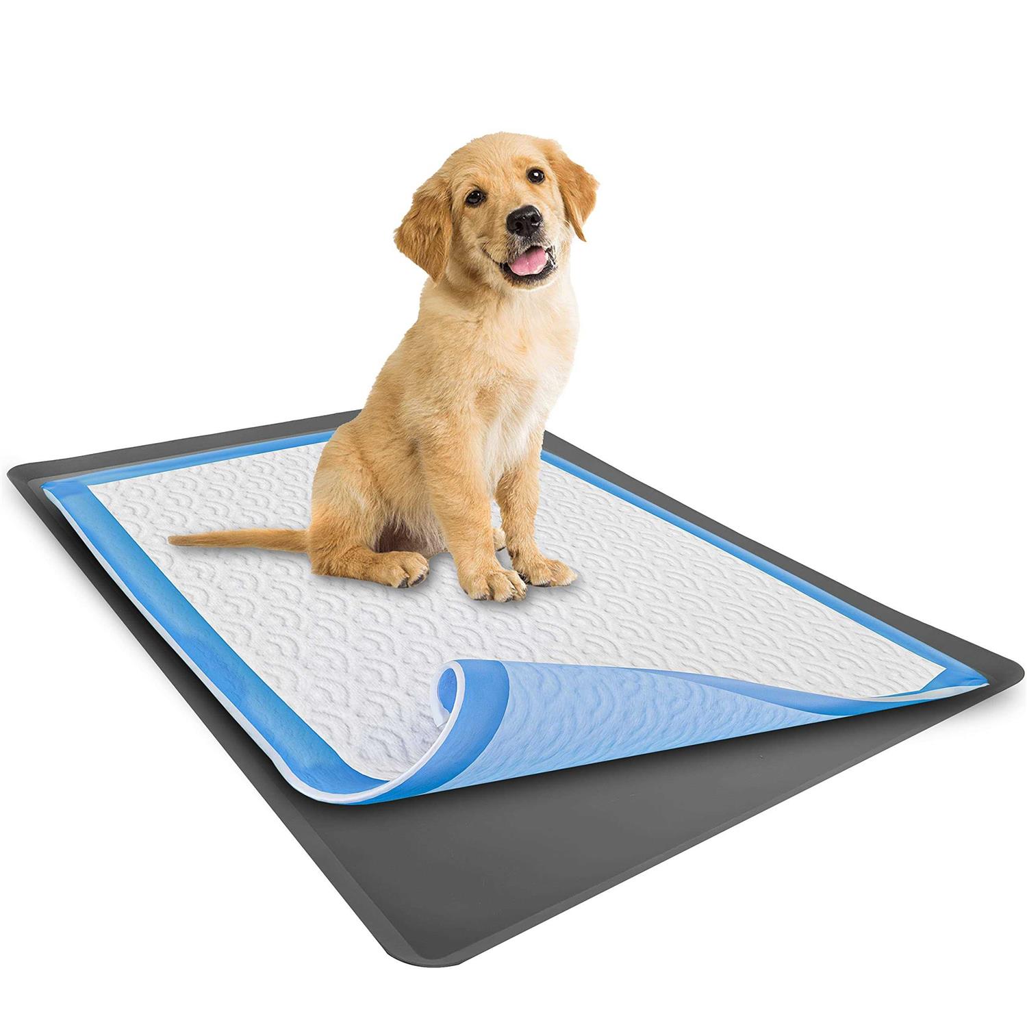 Skywin Puppy Pad Holder Tray No Spill Pee Pad Holder for Dogs Pee Pad Holder Works with Most Training Pads, Easy to Clean and Store
