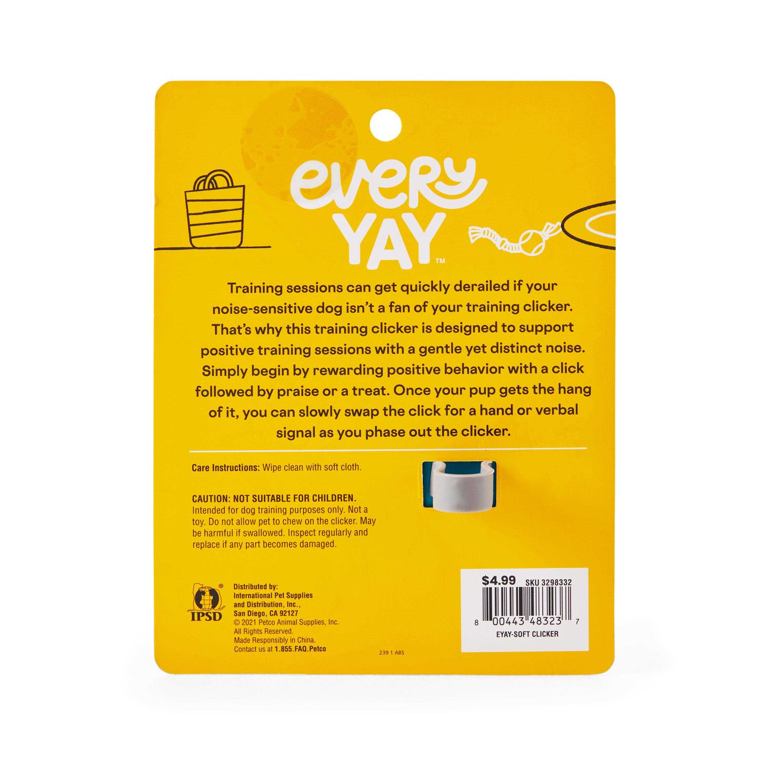 Alternative view of EveryYay Heads Up Soft Dog Training Clicker
