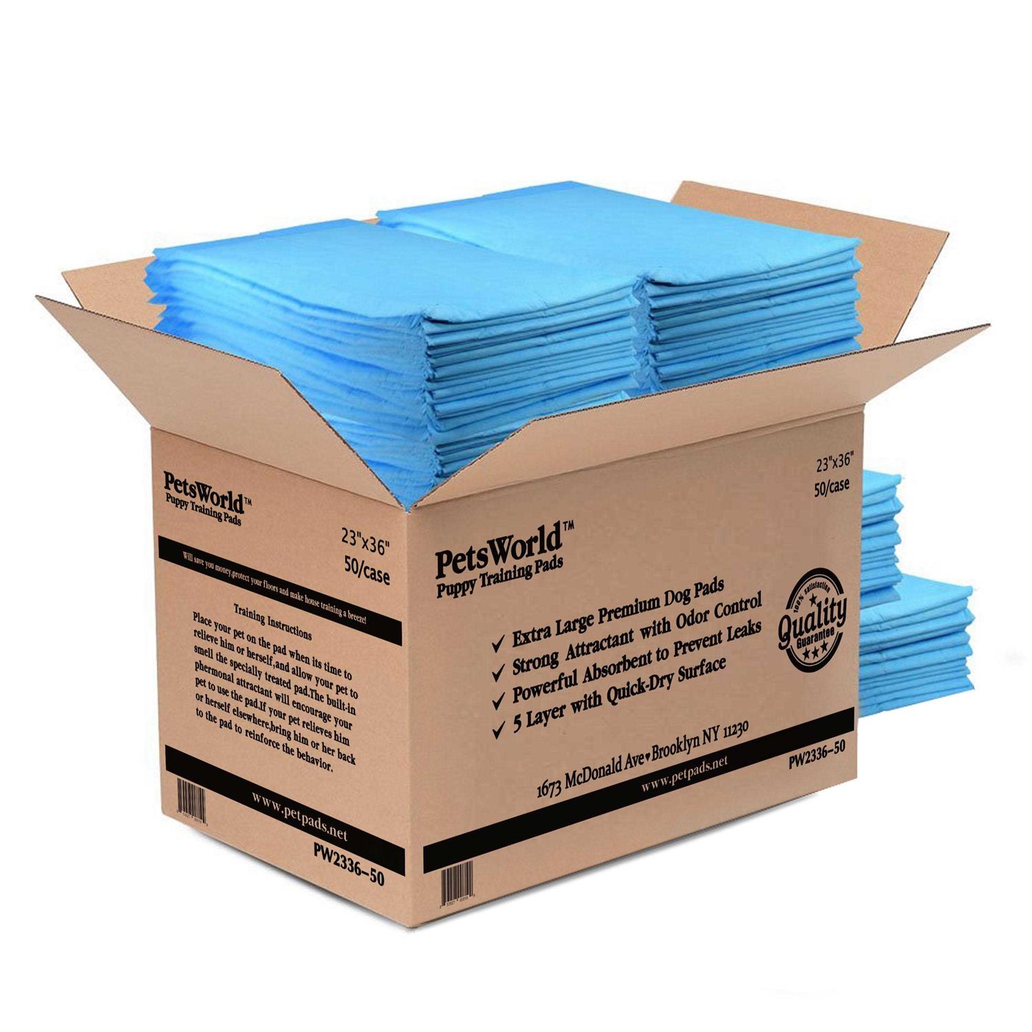 PetsWorld Heavy Absorbent Dog Puppy Training Pads count-28x34