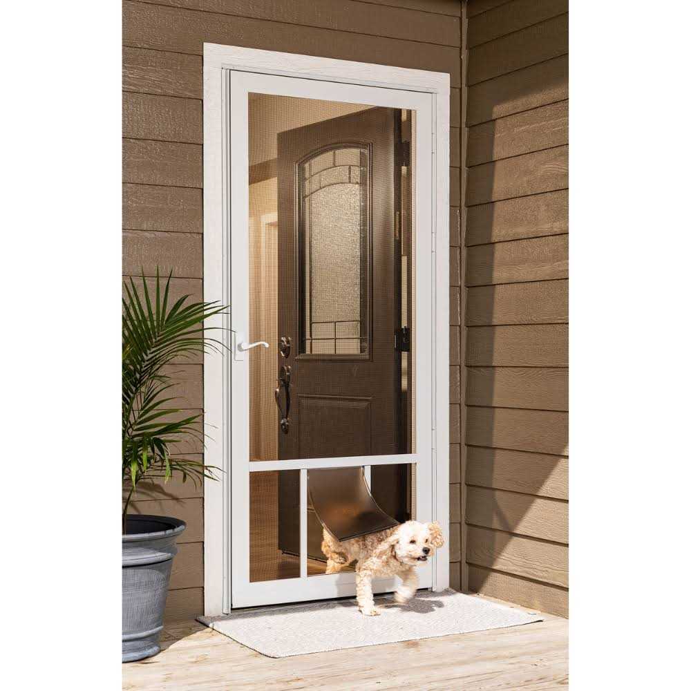 Alternative view of LARSON Pet Breeze 32-in x 81-in Brown Aluminum Hinged Screen Door