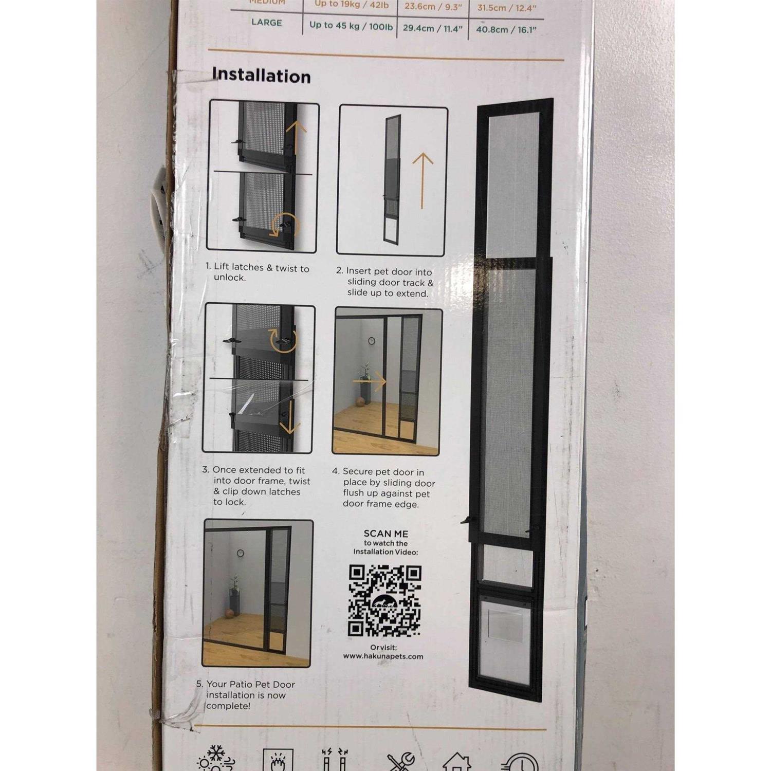 Alternative view of Hakuna Pets Black Patio Dog & Cat Door