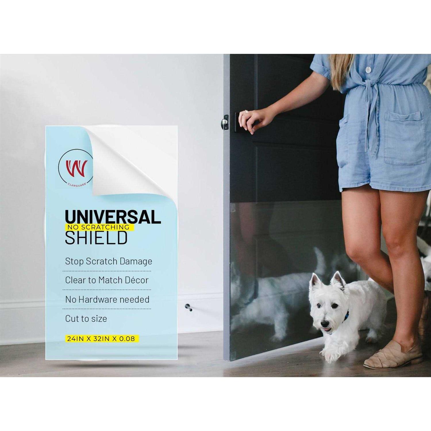 CLAWGUARD Scratch-Shield Strong Transparent Protection to Shield from Pet Damage to Drywall, Doors and Screen Doors. Keep Paws Safe and Home Clean