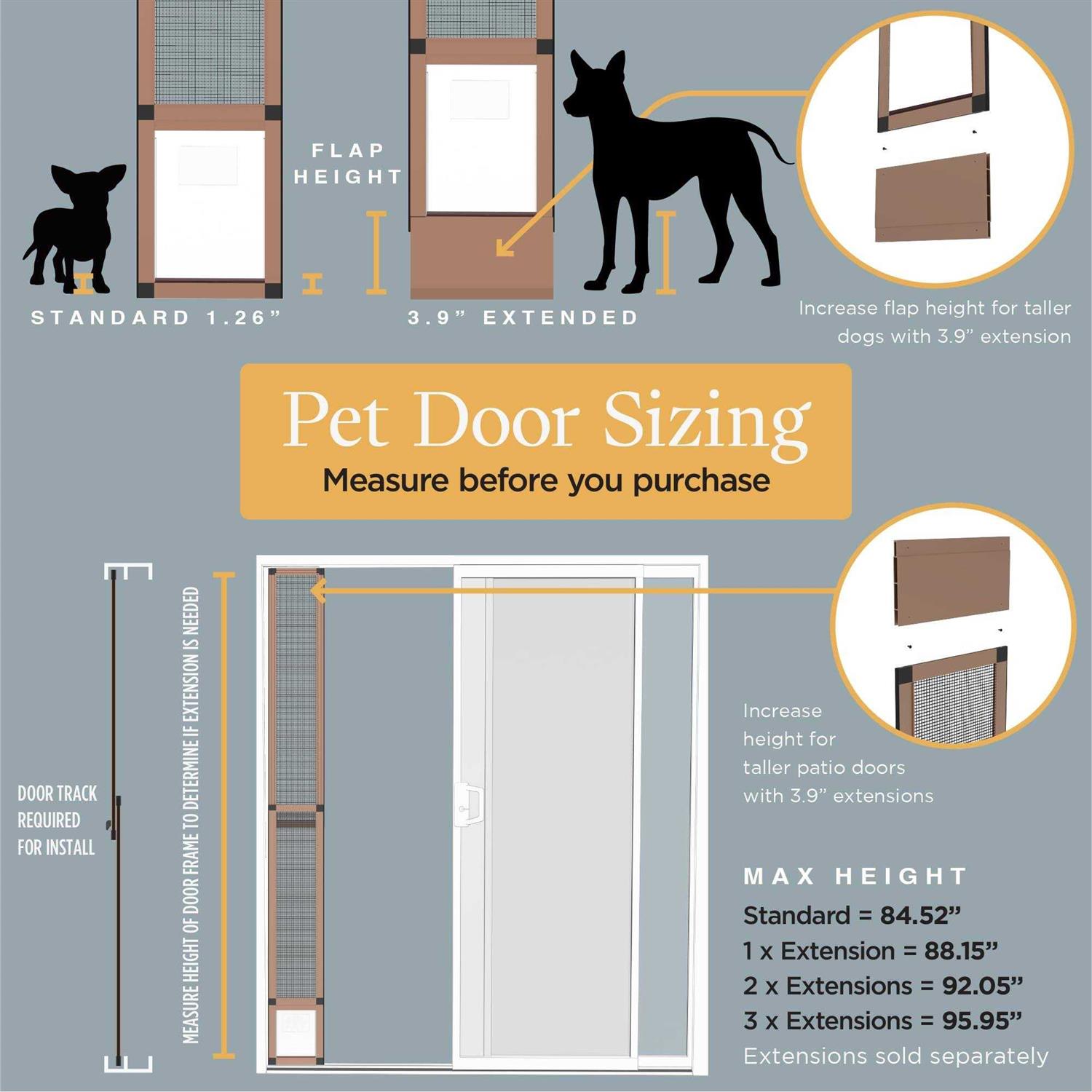 Alternative view of Hakuna Pets Patio Pet Door Screen Insert Panel for Sliding Doors Fits Door Track Min Ht Max Ht 84.25