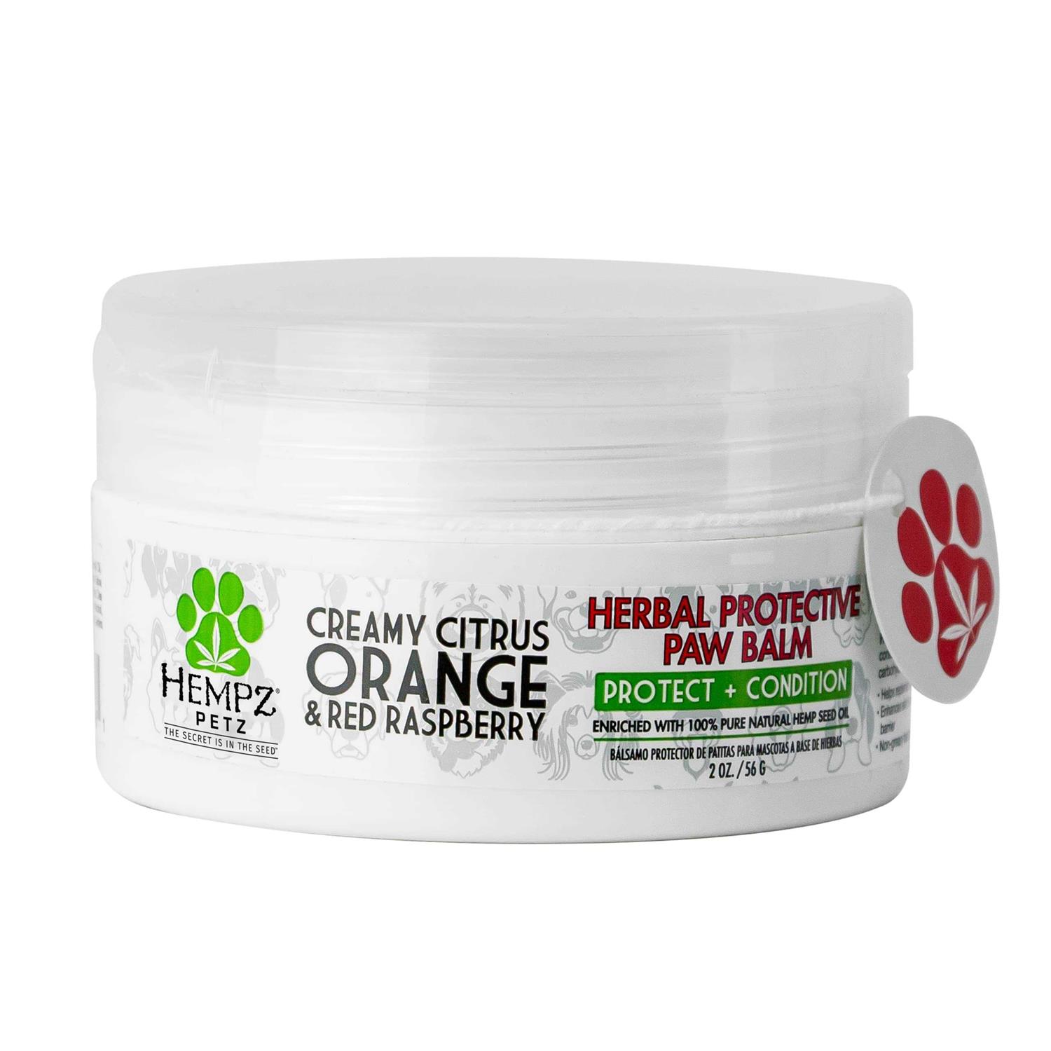 Hempz Petz Protective Paw Balm Creamy Citrus Orange & Red Raspberry