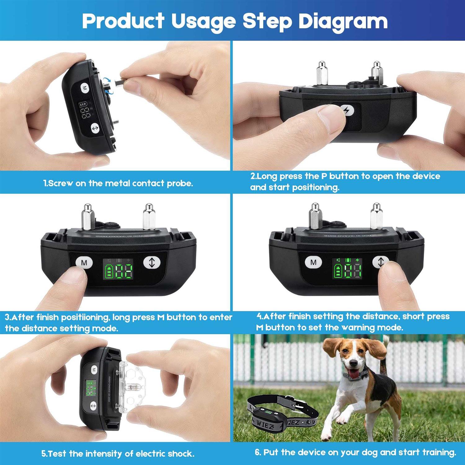 Alternative view of GPS Wireless Dog Fence Electric Dog Collar Fence Range 65-3281ft