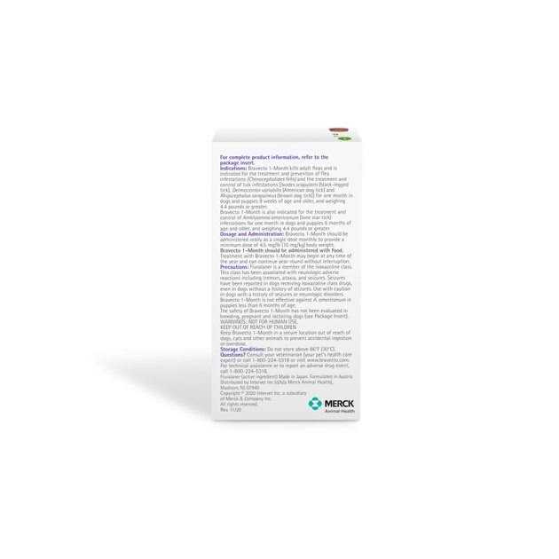 Alternative view of Bravecto 1-Month Chews for Dogs 22-44 lbs