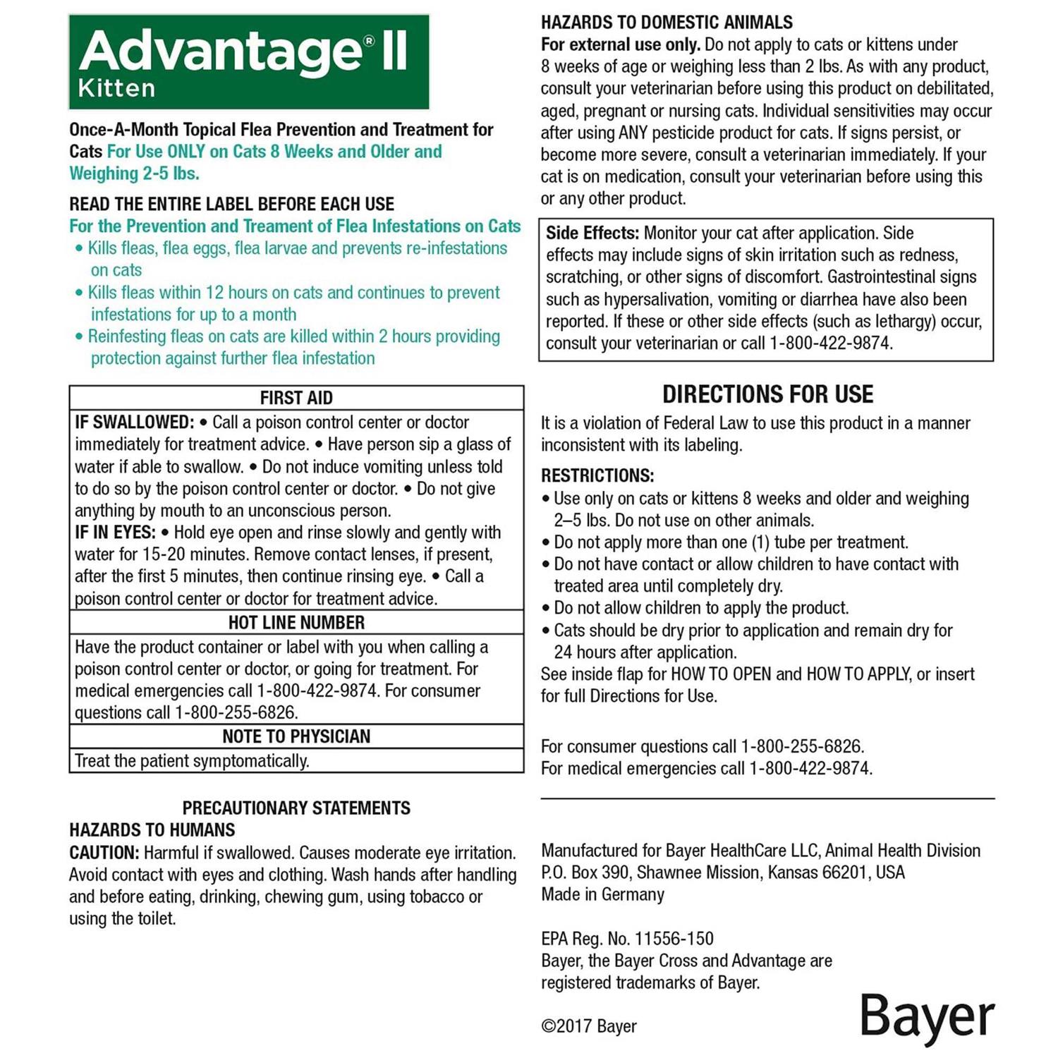 Alternative view of Advantage II Flea Treatment for Kittens