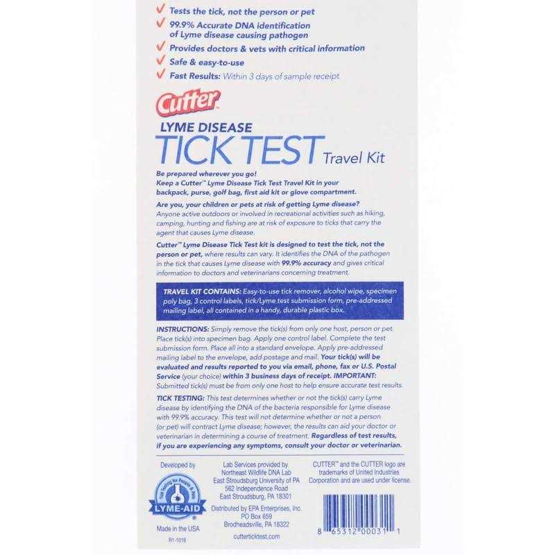 Alternative view of Cutter Lyme Disease Tick Test