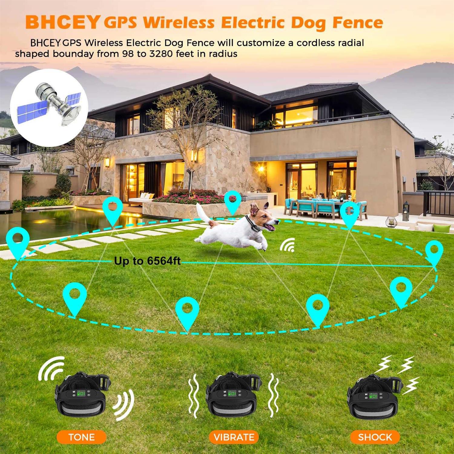 Alternative view of Bhcey Gps Wireless Dog Fence Electric Dog Fence Pet Containment System