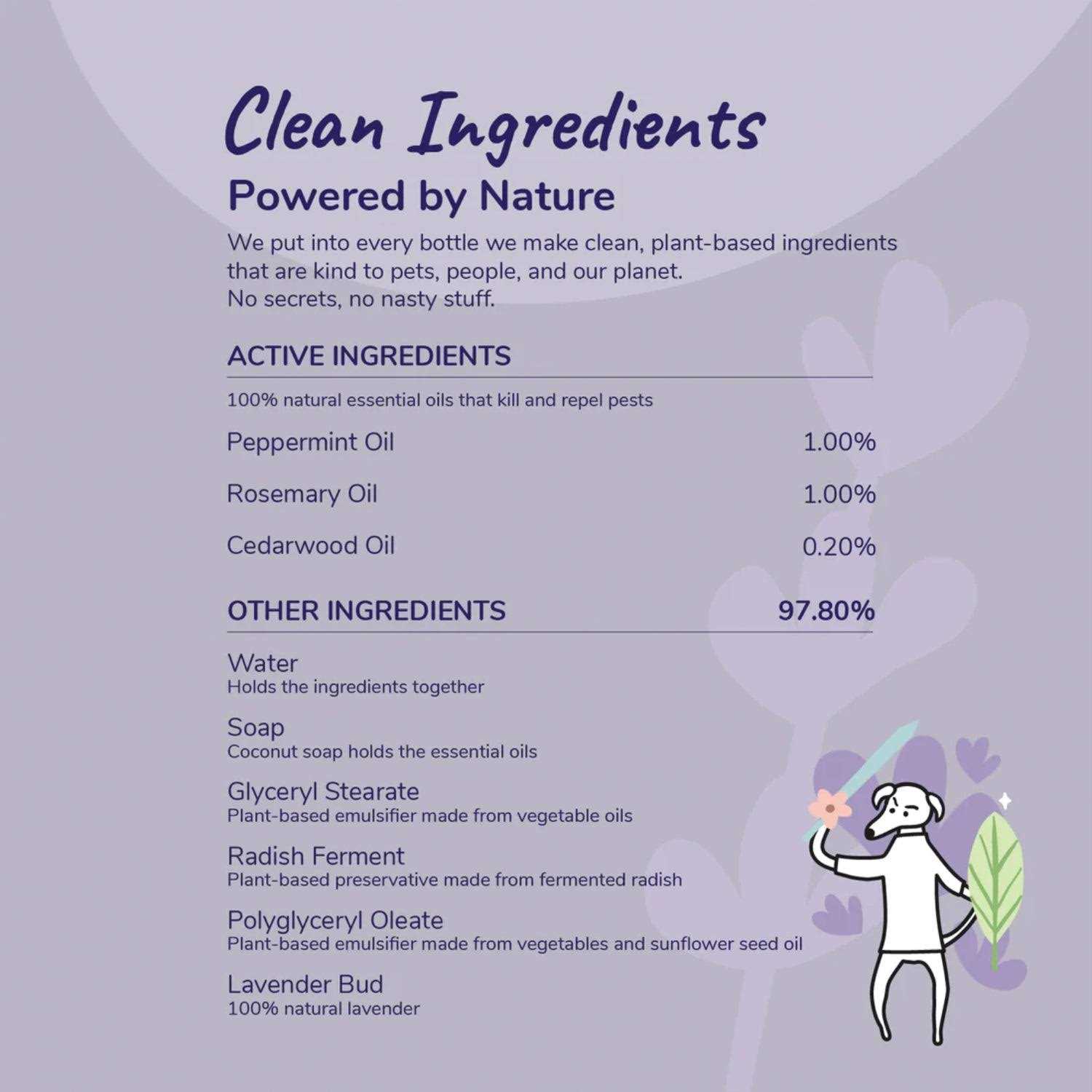 Alternative view of kin+kind Lavender Flea & Tick Spray
