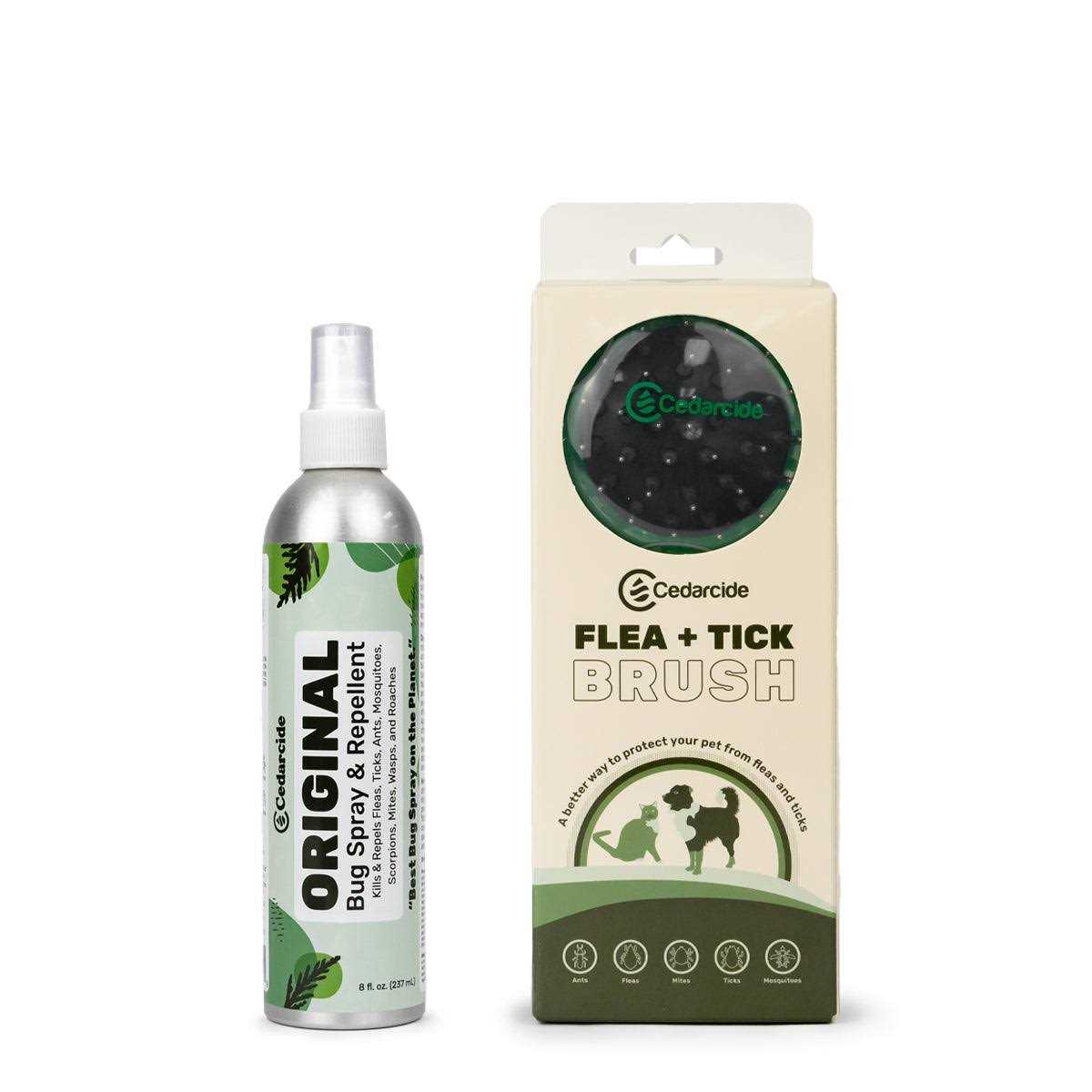 Cedarcide Flea + Tick Pet Brush w/ Cedarcide Original