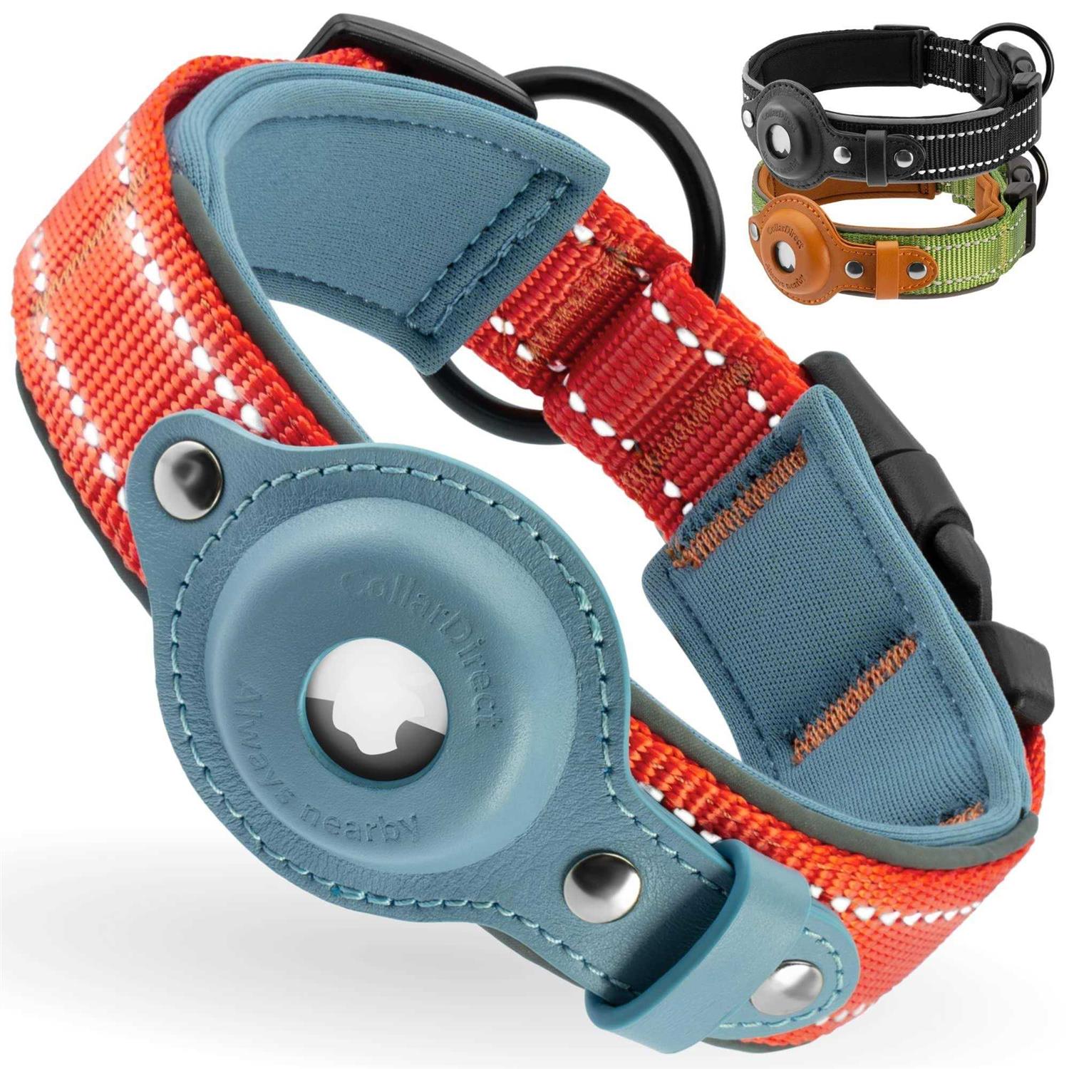 Airtag Dog Collar, CollarDirect, Reflective Dog Collar for Apple Air Tag for Large, Medium, and Small Dogs