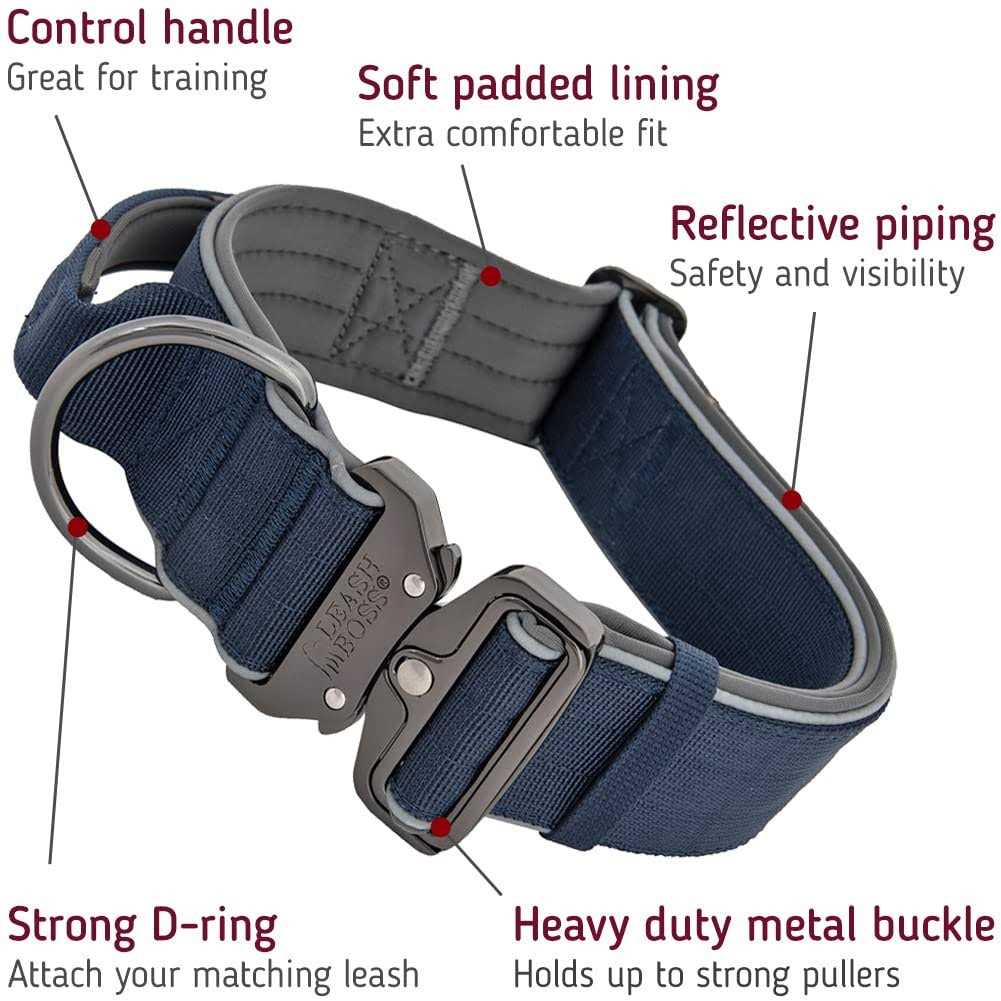 Alternative view of Leashboss Tactical Dog Collar Dog Collar with Handle Heavy-Duty Adjustable Military K9 Collar with Quick Release Buckle and Handle