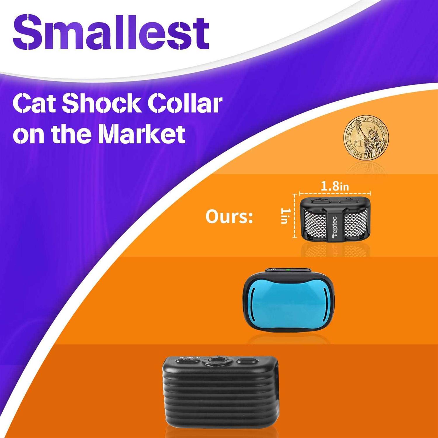Alternative view of Teptec Smallest & Lightest Cat Training Collar Cat Safe Shock Collar with Shock