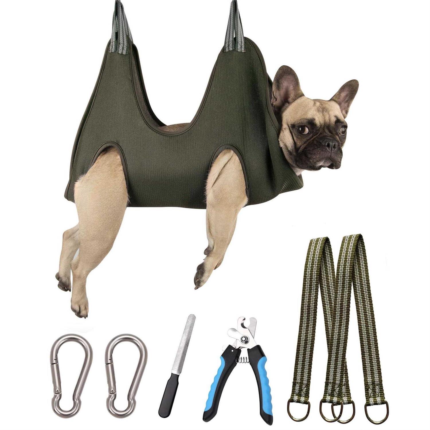 Kkiimatt 10 in 1 Pet Grooming Hammock Harness with Nail Clippers/Trimmer