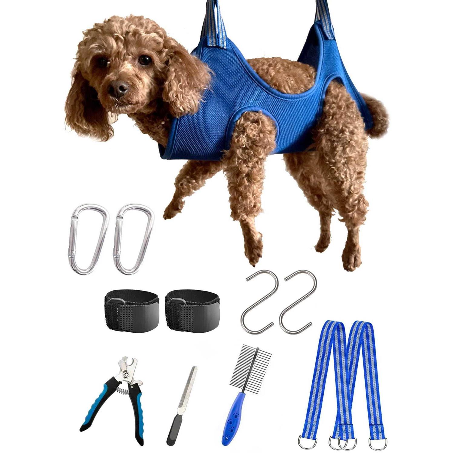 Kkiimatt 10 in 1 Pet Grooming Hammock Harness with Nail Clippers/Trimmer