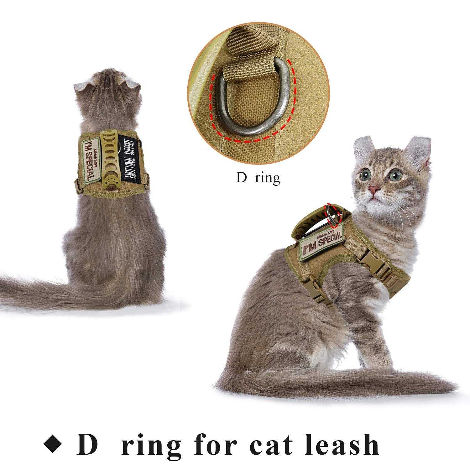 Alternative view of augopapa Tactical Cat Harness for Walking Escape Proof Soft Mesh Adjustable Pet Vest Harness