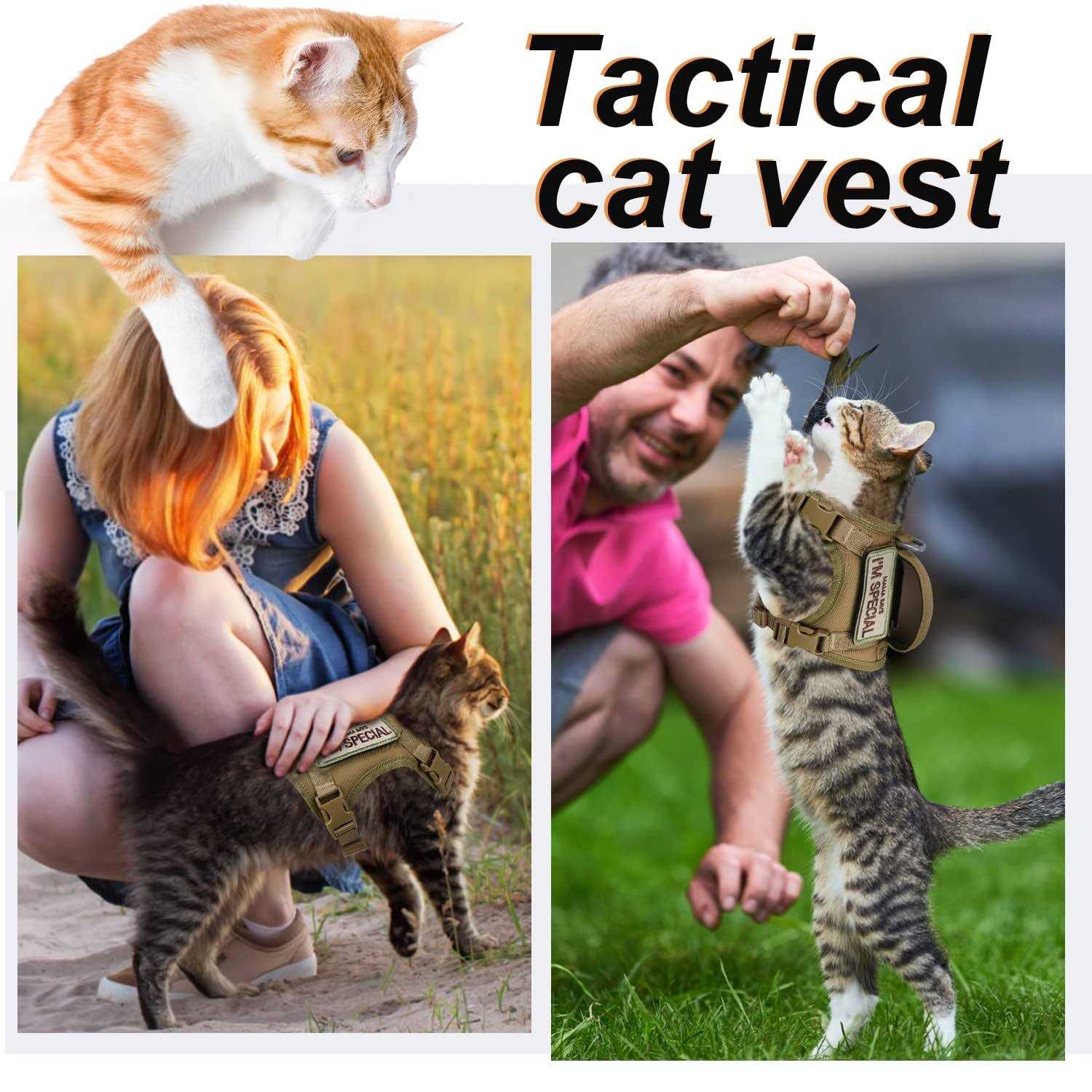 Alternative view of augopapa Tactical Cat Harness for Walking Escape Proof Soft Mesh Adjustable Pet Vest Harness
