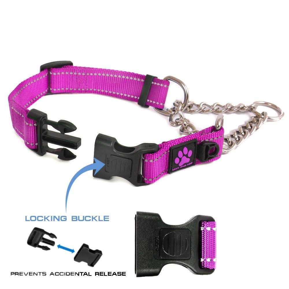 Alternative view of Max and Neo Stainless Steel Chain Martingale Collar We Donate a Collar to a Dog Rescue for Every Collar Sold