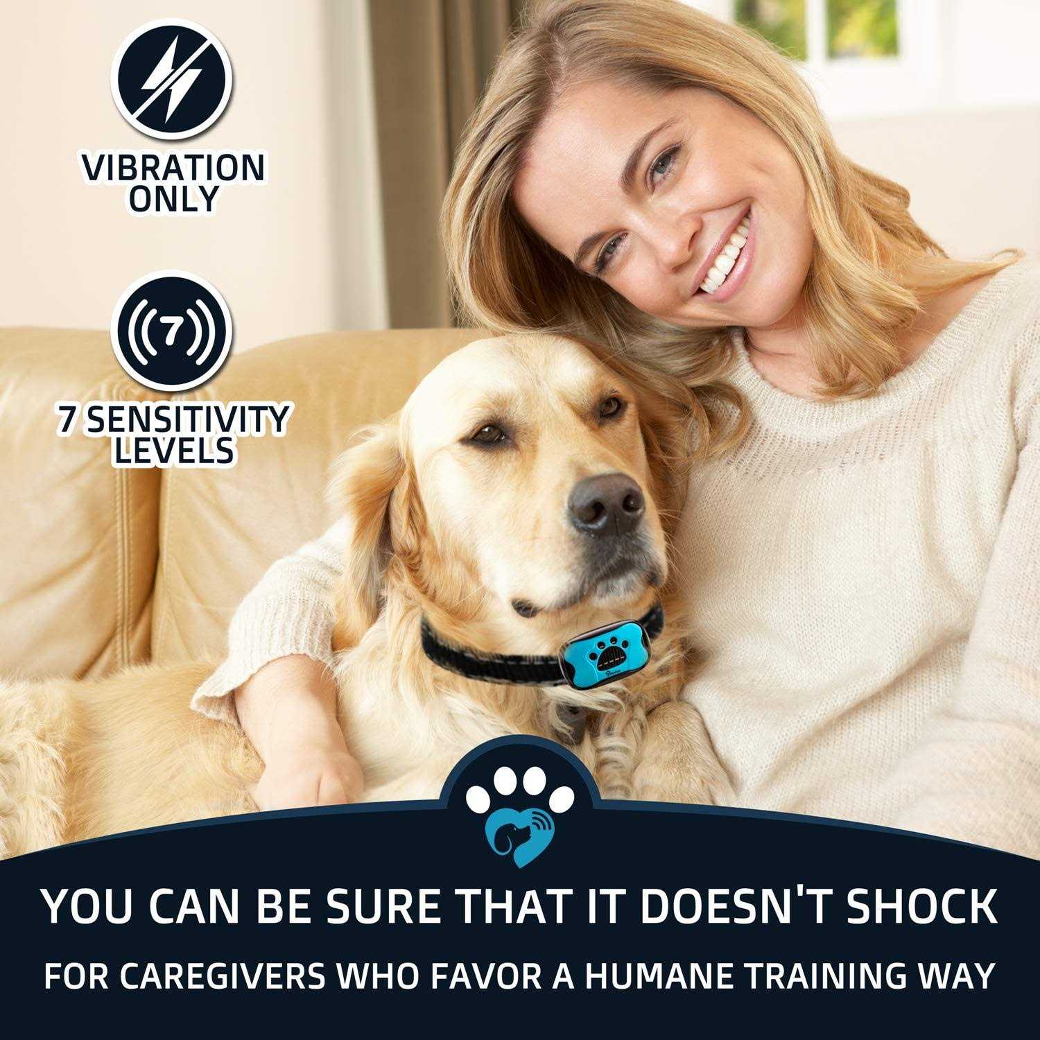 Alternative view of PawPets Anti Bark Collar No Shock Training Dog Collar Humane with Vibration and Sound Barking Collar for Small Medium Large Dogs 5-110lbs