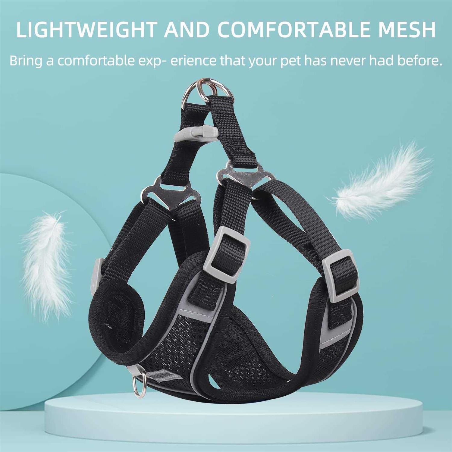 Alternative view of rennaio Dog Harness No Pull, Adjustable Puppy Harness with 2 Leash Clips, Ultra Padded Dog Vest Harness, Reflective Dog Harness and Leash