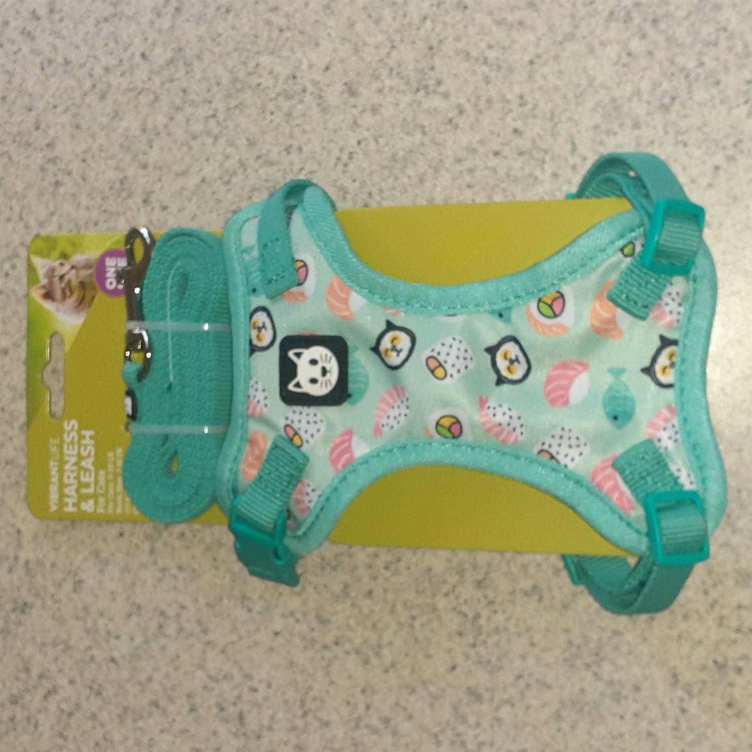 Alternative view of Vibrant Life Sushi Cat Harness and Leash Set