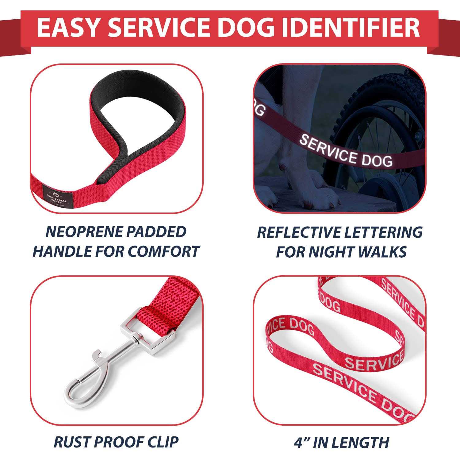 Alternative view of Industrial Puppy Service Dog Vest with Hook and Loop Straps & Matching Service Dog Leash Set