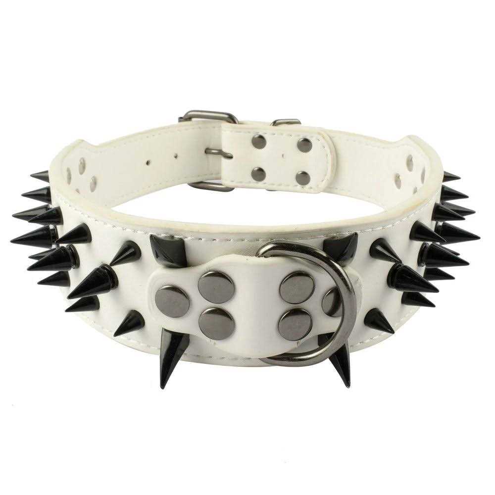 Alternative view of Berry Pet Black Leather Spikes Studded Medium & Large Dog Collar & Leash & Harness 3 Pcs Set for Pitbull Boxer
