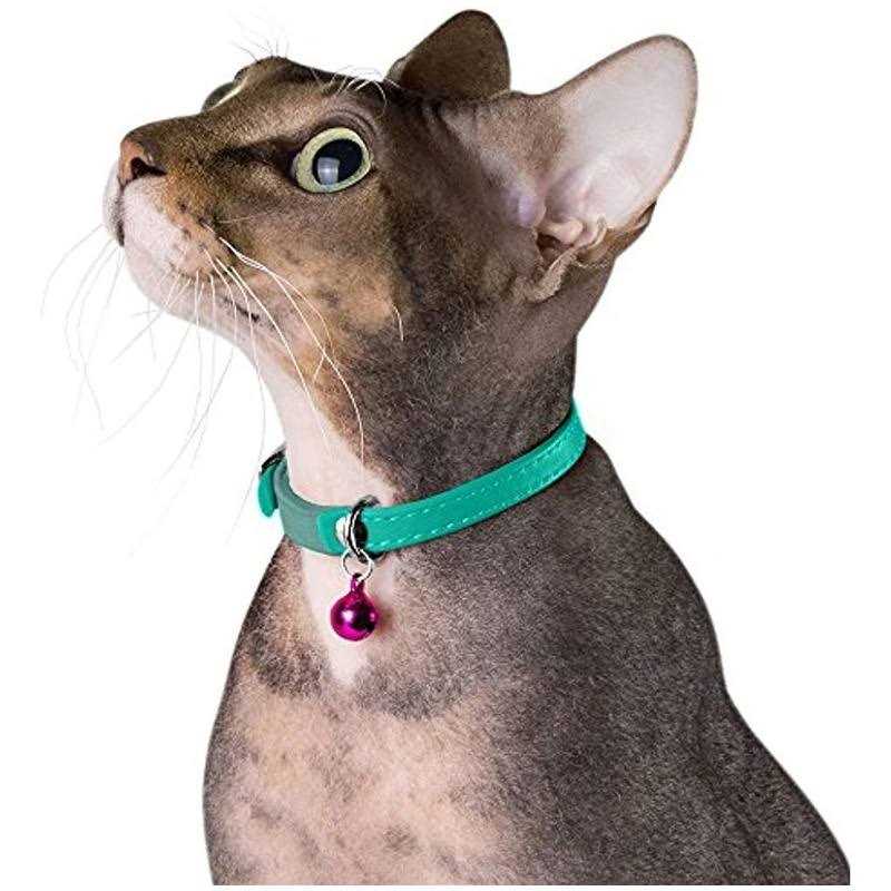Alternative view of CollarDirect Leather Cat Collar with Bell Kitten Collar, Small and Big Cat Collar for Boy Cats